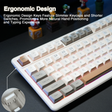 SOLAKAKA SK90 75% Compact Wireless Keyboard with Independent Number Pad，cream - Rear View