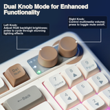 SOLAKAKA SK90 75% Compact Wireless Keyboard with Independent Number Pad，cream - Low Angle