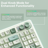 SOLAKAKA SK90 75% Compact Wireless Keyboard with Independent Number Pad，Green & White - Top-Down View