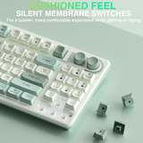 SOLAKAKA SK90 75% Compact Wireless Keyboard with Independent Number Pad，Green & White - Rear View