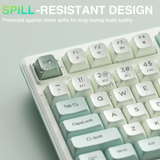 SOLAKAKA SK90 75% Compact Wireless Keyboard with Independent Number Pad，Green & White - Low Angle