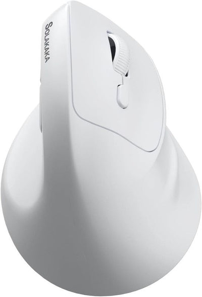 SOLAKAKA SM520 Tri-Mode Vertical Ergonomic Mouse, 24000 DPI Programmable Wireless Vertical Mouse，white