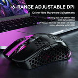 SOLAKAKA SM600 Honeycomb Shell Gaming Mouse Wireless,black - Top-Down View