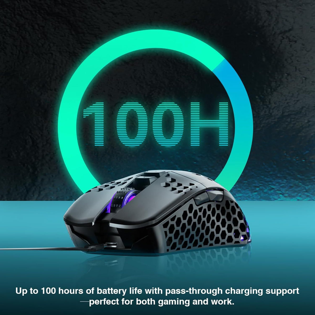 SOLAKAKA SM600 Honeycomb Shell Gaming Mouse Wireless,black
