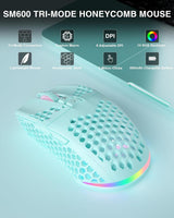 SOLAKAKA SM600 Honeycomb Shell Gaming Mouse Wireless,green - Front View
