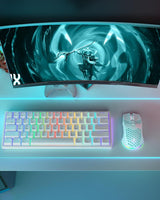 SOLAKAKA SM600 Honeycomb Shell Gaming Mouse Wireless,green - Top-Down View