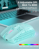 SOLAKAKA SM600 Honeycomb Shell Gaming Mouse Wireless,green - Rear View