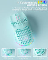 SOLAKAKA SM600 Honeycomb Shell Gaming Mouse Wireless,green - Close-Up Angle