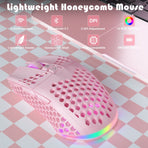 SOLAKAKA SM600 Honeycomb Shell Gaming Mouse Wireless,pink