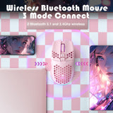 SOLAKAKA SM600 Honeycomb Shell Gaming Mouse Wireless,pink - Top-Down View