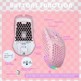 SOLAKAKA SM600 Honeycomb Shell Gaming Mouse Wireless,pink - Extra Image