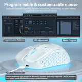 SOLAKAKA SM600 Honeycomb Shell Gaming Mouse Wireless,white - Rear View