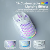 SOLAKAKA SM600 Honeycomb Shell Gaming Mouse Wireless,white - Close-Up Angle