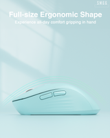 SM66 Dual Mode Wireless Gaming Mouse, Rechargeable RGB Ergonomic Mice with Adjustable DPI ,green - Front View