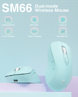 SM66 Dual Mode Wireless Gaming Mouse, Rechargeable RGB Ergonomic Mice with Adjustable DPI ,green