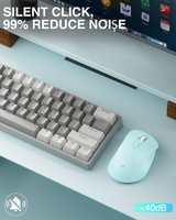 SM66 Dual Mode Wireless Gaming Mouse, Rechargeable RGB Ergonomic Mice with Adjustable DPI ,green - Rear View