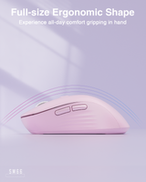 SM66 Dual Mode Wireless Gaming Mouse, Rechargeable RGB Ergonomic Mice with Adjustable DPI ,pink - Front View