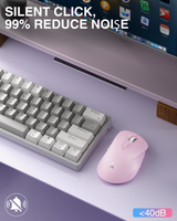 SM66 Dual Mode Wireless Gaming Mouse, Rechargeable RGB Ergonomic Mice with Adjustable DPI ,pink - Close-Up Angle