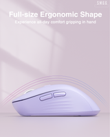 SM66 Dual Mode Wireless Gaming Mouse, Rechargeable RGB Ergonomic Mice with Adjustable DPI ,purple - Front View