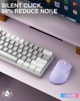 SM66 Dual Mode Wireless Gaming Mouse, Rechargeable RGB Ergonomic Mice with Adjustable DPI ,purple - Rear View