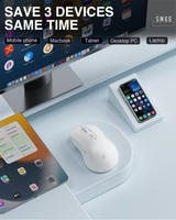 SM66 Dual Mode Wireless Gaming Mouse, Rechargeable RGB Ergonomic Mice with Adjustable DPI ,white