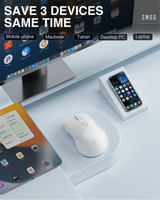 SM66 Dual Mode Wireless Gaming Mouse, Rechargeable RGB Ergonomic Mice with Adjustable DPI ,white - Top-Down View