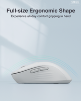 SM66 Dual Mode Wireless Gaming Mouse, Rechargeable RGB Ergonomic Mice with Adjustable DPI ,white