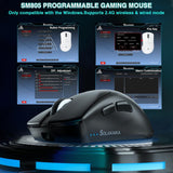 SOLAKAKA SM805 Tri-Mode Lightweight Wireless Gaming Mouse, 24000 DPI with Two Side Buttons，black - 45-Degree Angle