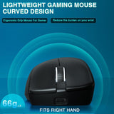 SOLAKAKA SM805 Tri-Mode Lightweight Wireless Gaming Mouse, 24000 DPI with Two Side Buttons，black