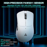 SOLAKAKA SM805 Tri-Mode Lightweight Wireless Gaming Mouse, 24000 DPI with Two Side Buttons，white - Side View