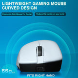 SOLAKAKA SM805 Tri-Mode Lightweight Wireless Gaming Mouse, 24000 DPI with Two Side Buttons，white - 45-Degree Angle