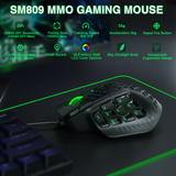 SOLAKAKA SM809 Wired Gaming Mouse，black - Front View