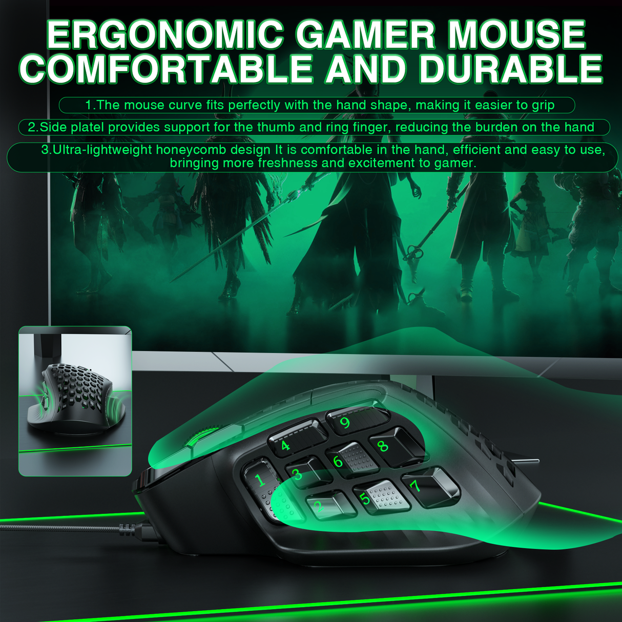 SOLAKAKA SM809 Wired Gaming Mouse，black