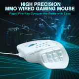 SOLAKAKA SM809 Wired Gaming Mouse，white - Top-Down View