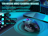 SM809pro Tri-Mode  Wireless Gaming Mouse, Adjustable DPI RGB Backlight,black