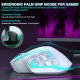 SM809pro Tri-Mode  Wireless Gaming Mouse, Adjustable DPI RGB Backlight,white - Low Angle