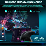 SOLAKAKA SM820 Wireless Gaming Mouse with RGB Charging Dock,24000 DPI Tri-Modes Wireless Mouse，black - Top-Down View