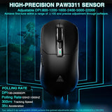 SOLAKAKA SM820 Wireless Gaming Mouse with RGB Charging Dock,24000 DPI Tri-Modes Wireless Mouse，black - 45-Degree Angle