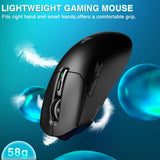 SOLAKAKA SM820 Wireless Gaming Mouse with RGB Charging Dock,24000 DPI Tri-Modes Wireless Mouse，black - Low Angle
