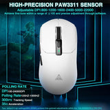 SOLAKAKA SM820 Wireless Gaming Mouse with RGB Charging Dock,24000 DPI Tri-Modes Wireless Mouse，white - 45-Degree Angle