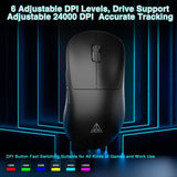 SOLAKAKA SM850 Ergonomic Tri-Mode Wireless RGB Gaming Mouse，black - Front View