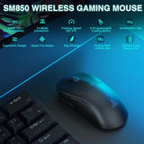 SOLAKAKA SM850 Ergonomic Tri-Mode Wireless RGB Gaming Mouse，black - Side View