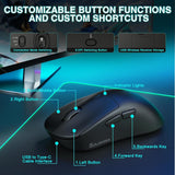 SOLAKAKA SM850 Ergonomic Tri-Mode Wireless RGB Gaming Mouse，black - Low Angle
