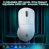 SOLAKAKA SM850 Ergonomic Tri-Mode Wireless RGB Gaming Mouse，white