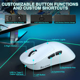 SOLAKAKA SM850 Ergonomic Tri-Mode Wireless RGB Gaming Mouse，white
