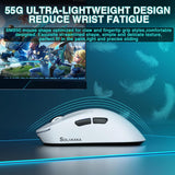 SOLAKAKA SM850 Ergonomic Tri-Mode Wireless RGB Gaming Mouse，white