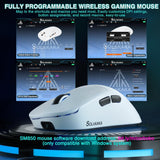 SOLAKAKA SM850 Ergonomic Tri-Mode Wireless RGB Gaming Mouse，white - Low Angle