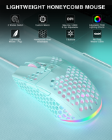 SOLAKAKA SM900 Wired Gaming Mouse with Honeycomb Shell，green - Front View