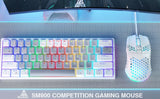 SOLAKAKA SM900 Wired Gaming Mouse with Honeycomb Shell，white