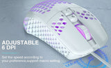 SOLAKAKA SM900 Wired Gaming Mouse with Honeycomb Shell，white